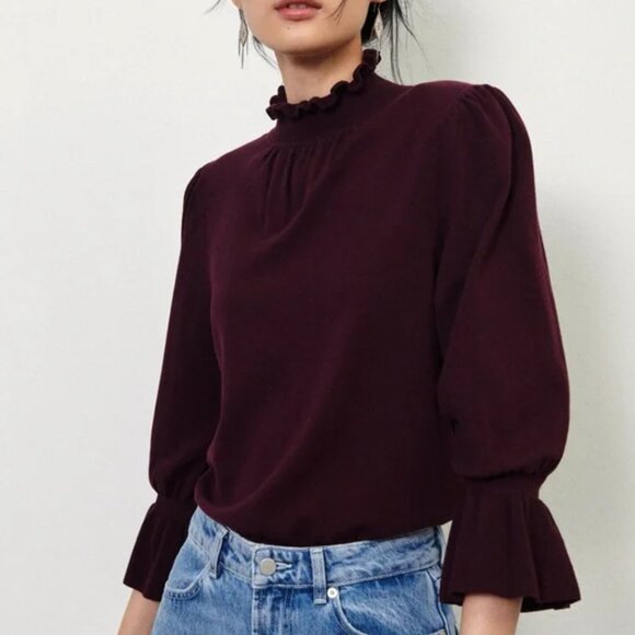 ba&sh Sweaters - Women's BA&SH Light Knit Sweater, Size Small, Burgundy